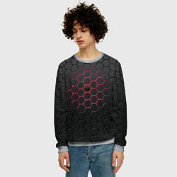 Свитшот мужской Сталь броня соты, цвет: 3D-меланж — фото 2