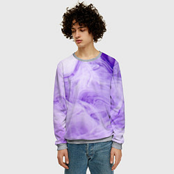 Свитшот мужской Абстрактный фиолетовый облачный дым, цвет: 3D-меланж — фото 2