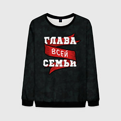 Свитшот мужской Я глава семьи, цвет: 3D-черный