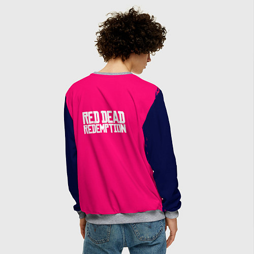 Мужской свитшот Red Dead Redemption in neon style / 3D-Меланж – фото 4