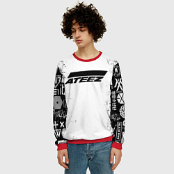 Свитшот мужской Ateez black and white, цвет: 3D-красный — фото 2