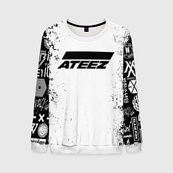 Свитшот мужской Ateez black and white, цвет: 3D-белый