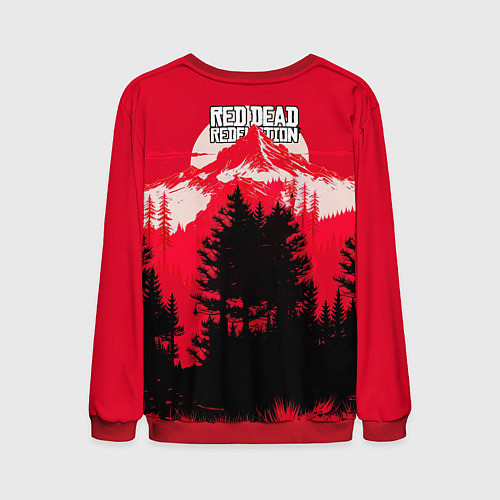 Мужской свитшот Red Dead Redemption, mountain / 3D-Красный – фото 2