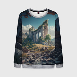 Свитшот мужской Руины от нейросети, цвет: 3D-меланж
