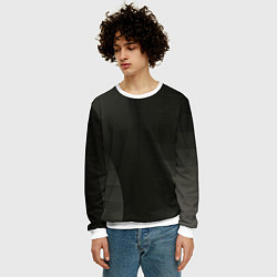 Свитшот мужской Чёрные геометрические металлические листы, цвет: 3D-белый — фото 2