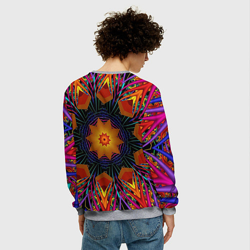 Мужской свитшот Орнамент яркий Мандала / 3D-Меланж – фото 4