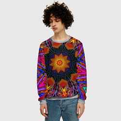 Свитшот мужской Орнамент яркий Мандала, цвет: 3D-меланж — фото 2