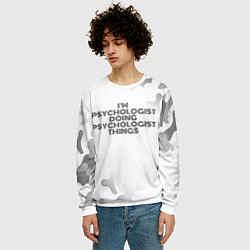Свитшот мужской I am doing psychologist things, цвет: 3D-белый — фото 2