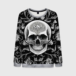 Свитшот мужской Винтажный череп, цвет: 3D-меланж