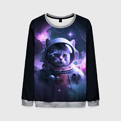 Свитшот мужской Котик космонавт, цвет: 3D-меланж