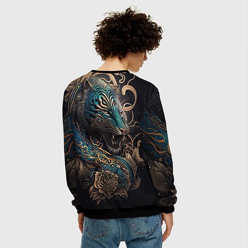 Мужской свитшот Тигр Irezumi / 3D-Черный – фото 4