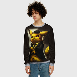 Свитшот мужской Пикачу в строгом костюме, цвет: 3D-меланж — фото 2