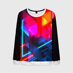 Свитшот мужской Neon stripes color, цвет: 3D-белый