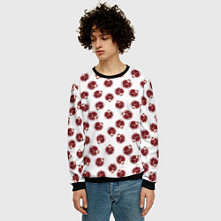 Свитшот мужской Гранаты на белом - паттерн, цвет: 3D-черный — фото 2