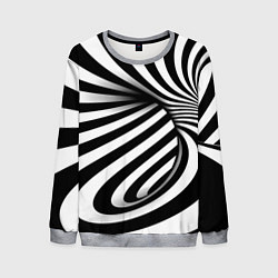 Свитшот мужской Оптические иллюзии зебра, цвет: 3D-меланж