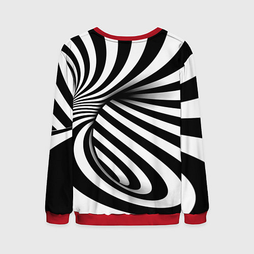 Мужской свитшот Оптические иллюзии зебра / 3D-Красный – фото 2