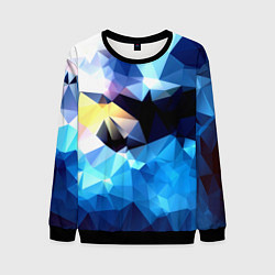 Свитшот мужской Polygon blue abstract collection, цвет: 3D-черный