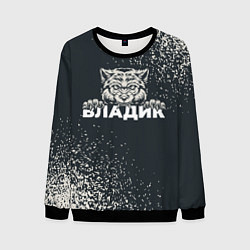 Свитшот мужской Владик зубастый волк, цвет: 3D-черный