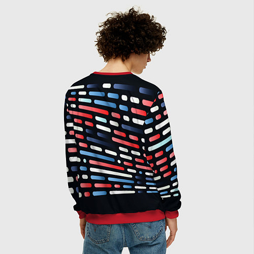 Мужской свитшот Vanguard neon pattern / 3D-Красный – фото 4