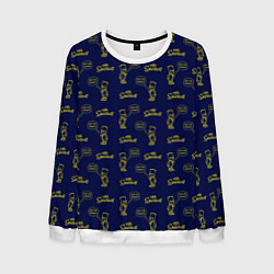 Свитшот мужской Bart pattern Eat my shorts, цвет: 3D-белый