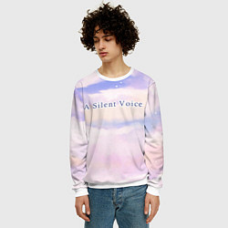 Свитшот мужской A Silent Voice sky clouds, цвет: 3D-белый — фото 2
