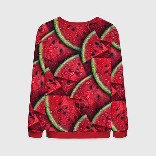 Мужской свитшот Сочная текстура из долек арбуза / 3D-Красный – фото 2