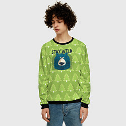 Свитшот мужской Оставайся диким, цвет: 3D-черный — фото 2