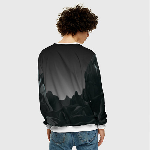 Мужской свитшот Бродяга в мятом цилиндре / 3D-Белый – фото 4