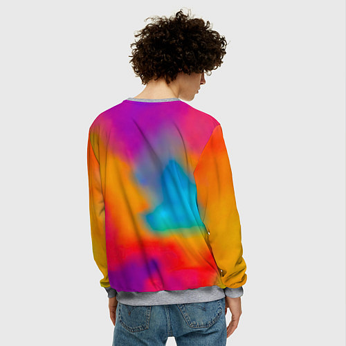 Мужской свитшот Змейка в красках / 3D-Меланж – фото 4