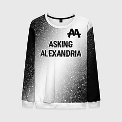 Свитшот мужской Asking Alexandria glitch на светлом фоне: символ с, цвет: 3D-белый