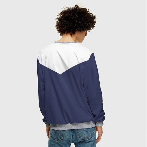 Мужской свитшот FIRM бело-синий / 3D-Меланж – фото 4