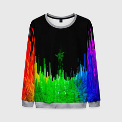 Свитшот мужской Геометрическая музыкальная волна, цвет: 3D-меланж