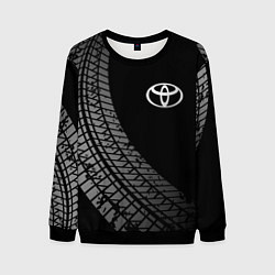 Свитшот мужской Toyota tire tracks, цвет: 3D-черный