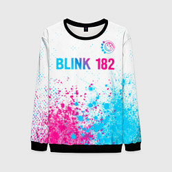 Свитшот мужской Blink 182 neon gradient style: символ сверху, цвет: 3D-черный