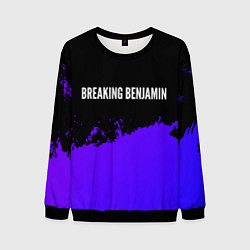 Свитшот мужской Breaking Benjamin purple grunge, цвет: 3D-черный