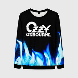 Свитшот мужской Ozzy Osbourne blue fire, цвет: 3D-черный