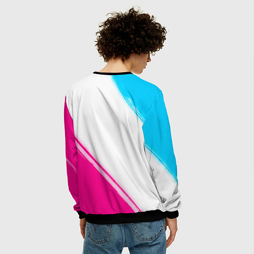 Мужской свитшот Coldplay neon gradient style: надпись, символ / 3D-Черный – фото 4