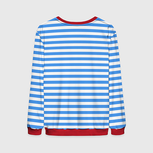 Мужской свитшот Тельняшка васильковая ВДВ / 3D-Красный – фото 2