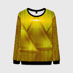 Свитшот мужской Золотые пирамиды и треугольники, цвет: 3D-черный