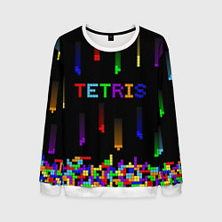 Свитшот мужской Falling blocks tetris, цвет: 3D-белый