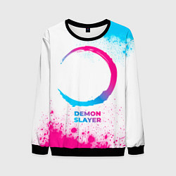 Свитшот мужской Demon Slayer neon gradient style, цвет: 3D-черный