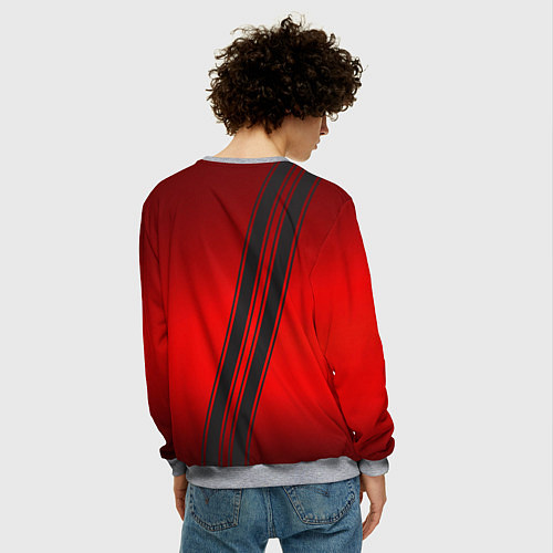 Мужской свитшот Немецкий спортивный автомобиль Porsche 911 / 3D-Меланж – фото 4