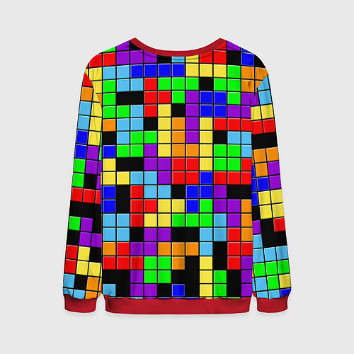 Мужской свитшот Тетрис цветные блоки / 3D-Красный – фото 2