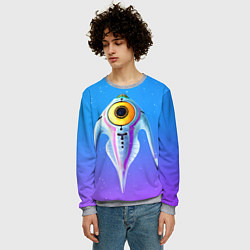 Свитшот мужской Subnautica инопланетная рыба, цвет: 3D-меланж — фото 2