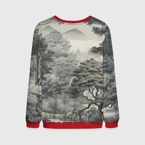 Мужской свитшот Японский лес / 3D-Красный – фото 2