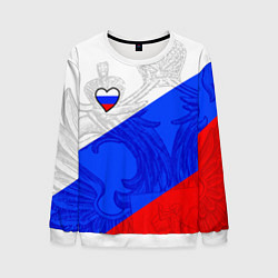 Свитшот мужской Сердечко - Россия, цвет: 3D-белый
