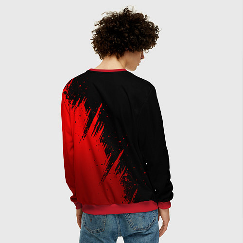 Мужской свитшот Mitsubishi red - red sport / 3D-Красный – фото 4