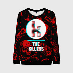 Свитшот мужской The Killers rock glitch, цвет: 3D-черный