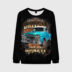 Свитшот мужской Пикап Chevrolet Apache 3100 1959 года, цвет: 3D-черный