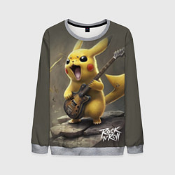Свитшот мужской Pikachu rock, цвет: 3D-меланж